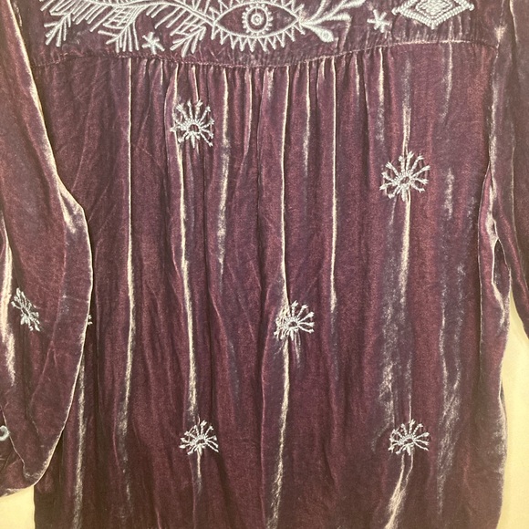 Johnny Was Dylan Velvet Double-tassel Blouse In Iridescent Blue - RARE - Small - Picture 14 of 16